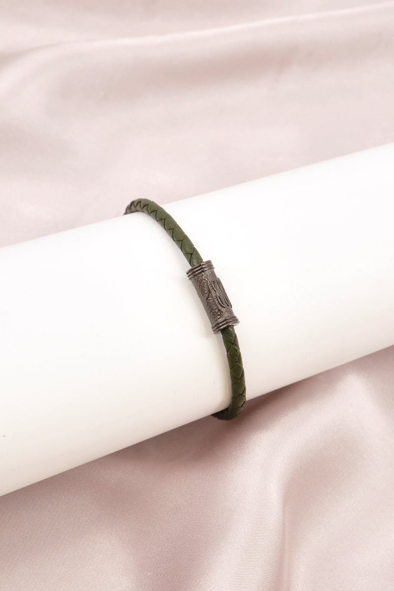 CERRUTI 1881 Men CIAGB0000502 Fashion Leather Bracelet, Olive - Image 4