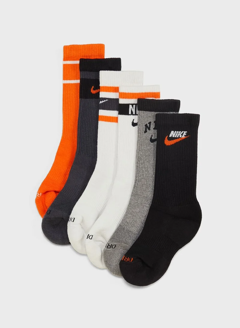 Nike Youth 6 Pack Everyday Plus Cushion Crew Socks