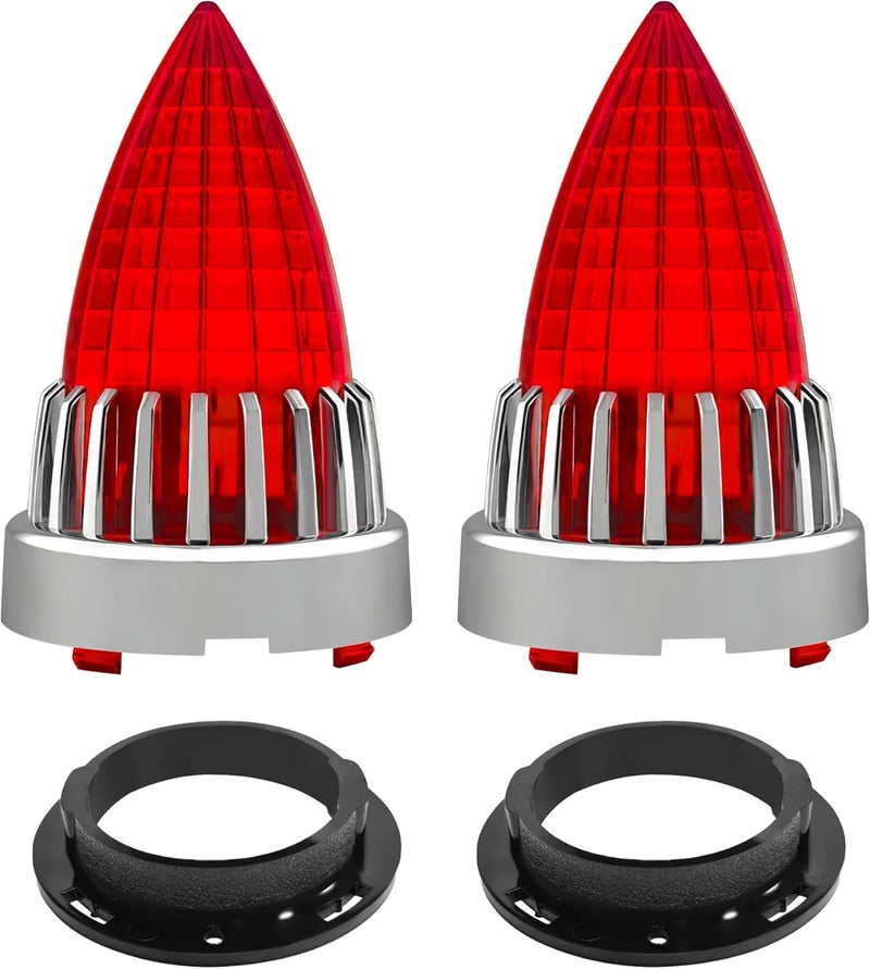 FATECIM 2 Pcs Bullet Turn Signal Light Red Lens - Image 1