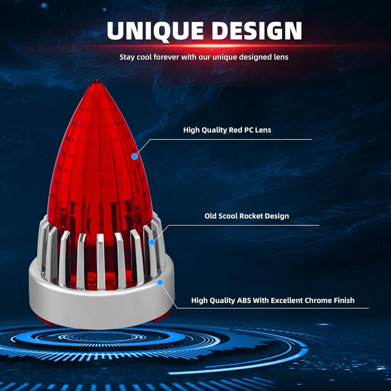 FATECIM 2 Pcs Bullet Turn Signal Light Red Lens - Image 2
