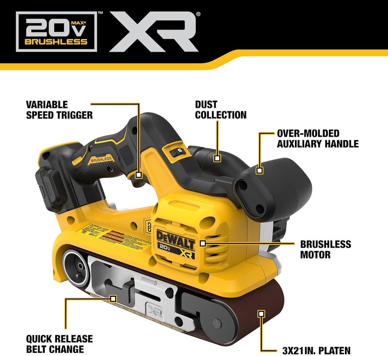 DEWALT أداة صنفرة حزامية لاسلكية بدون فرشاة DEWALT 20V MAX فقط DCW220B - Image 2