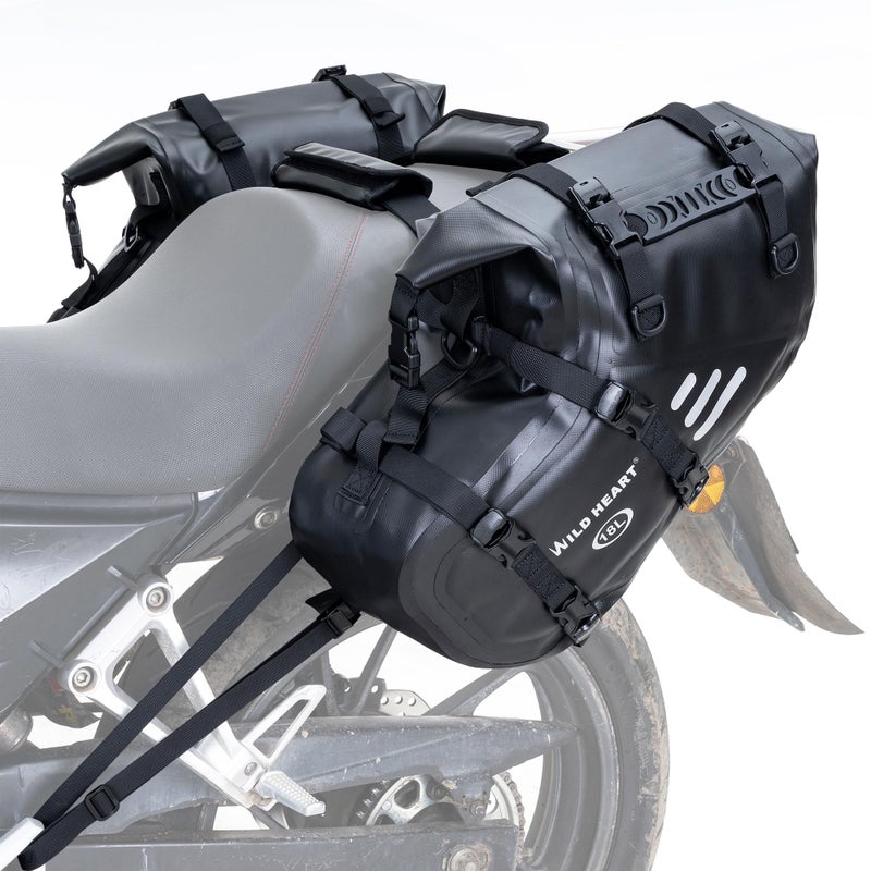 WILD HEART Motorcycle Saddlebags Waterproof 36L 18L2 Side Pannier Bag Trunk Accessory 18L2 TPU - Image 2