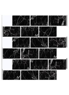 KASTWAVE 4-Sheet Peel and Stick Tile Backsplash - 12"x12" Premium Kitchen Backsplash Peel and Stick Tile (Black Marble)  - Image 1