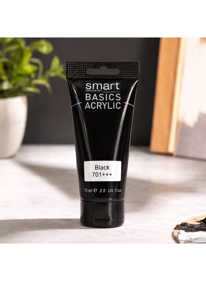 Smart Acrylic 75ml Tube - Black 701+++ - Image 2