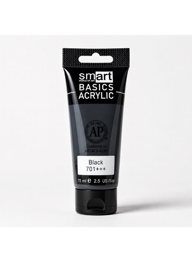Smart Acrylic 75ml Tube - Black 701+++ - Image 1
