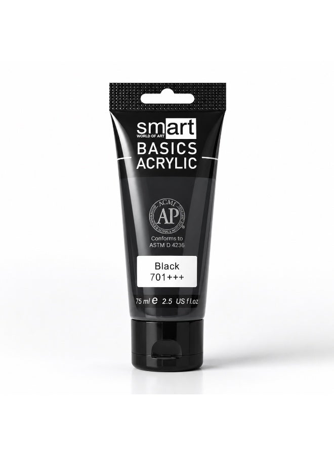Smart Acrylic 75ml Tube - Black 701+++ - Image 3