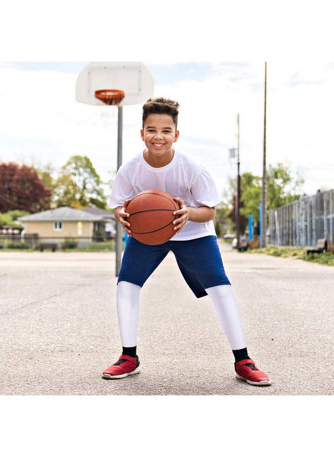 Haysandy - Boys' Compression Leggings 2 Pack Athletic Tights Basketball Compression Pants Boys Sport Leggings (Black, White, Large) - Image 1