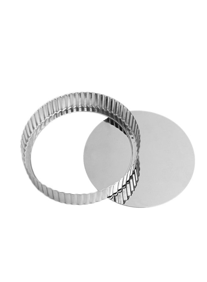 فور رن صينية تارت من الفولاذ المقاوم للصدأ من فوكس رن بقاعدة قابلة للإزالة، صينية خبز كيش 9 بوصة - Image 1