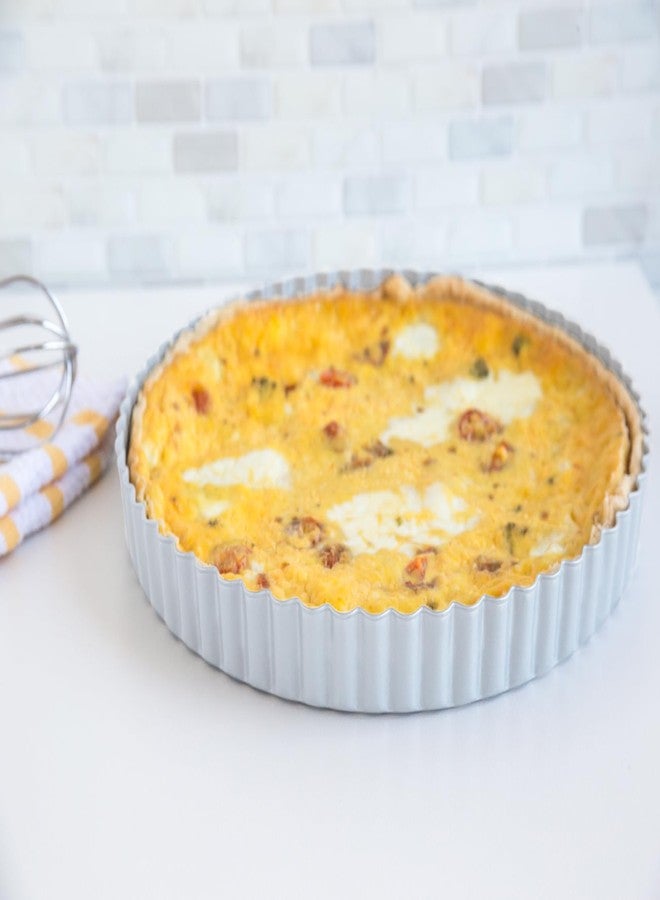 فور رن صينية تارت من الفولاذ المقاوم للصدأ من فوكس رن بقاعدة قابلة للإزالة، صينية خبز كيش 9 بوصة - Image 4