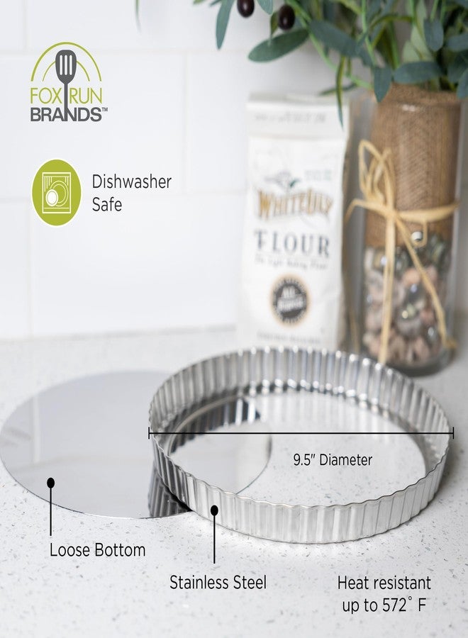 فور رن صينية تارت من الفولاذ المقاوم للصدأ من فوكس رن بقاعدة قابلة للإزالة، صينية خبز كيش 9 بوصة - Image 5