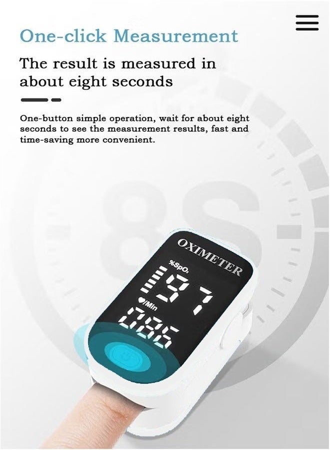 Oximeter Finger Pulse , Medical Pulse Meter, Finger Clip Pulse  Monitor for Adults and Child, Portable Digital Reading LED Screen Heart Rate Monitor for Home, Sports and Travel Use - Image 2