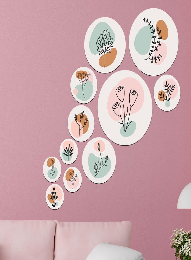SAF set of 11 flower Mdf Wooden Wall Hanging Home Decor Plates, wall painting, wall hanging For home decoaration, office, living room, wall decoration - Image 1