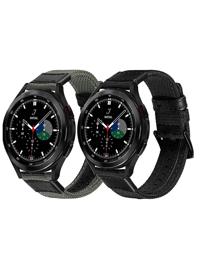 Bands for Galaxy Watch 4 40 mm 44 mm, Band for Galaxy Watch 4 Classic 46 mm 42 mm, 20 mm Nylon Sport Band Bracelet Strap, 2 Pack