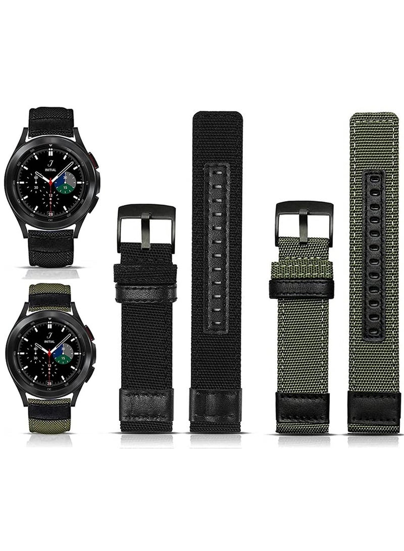 Bands for Galaxy Watch 4 40 mm 44 mm, Band for Galaxy Watch 4 Classic 46 mm 42 mm, 20 mm Nylon Sport Band Bracelet Strap, 2 Pack