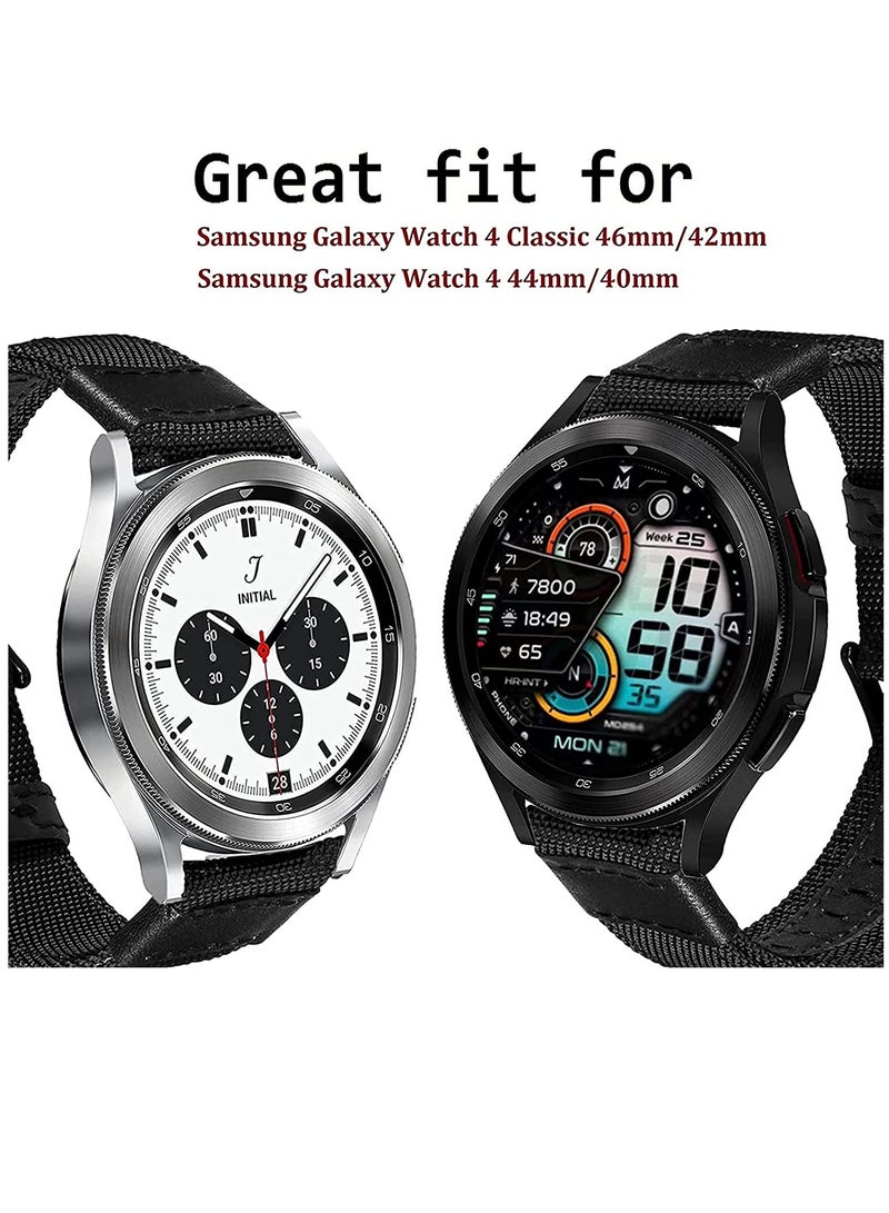 Bands for Galaxy Watch 4 40 mm 44 mm, Band for Galaxy Watch 4 Classic 46 mm 42 mm, 20 mm Nylon Sport Band Bracelet Strap, 2 Pack