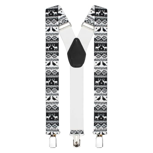 Peluche Fauna Black Coloured 3.5cm Strap Width Elastic Suspenders for Men - Image 4