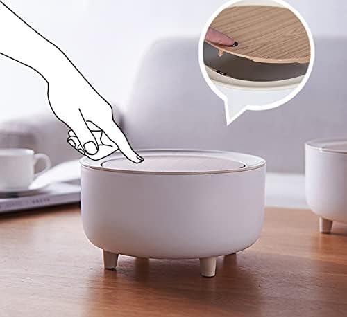 waqif Bathroom Trash Can05 Gallon Waterproof Bathroom Garbage Can with Lid press type Plastic Trash Bin for Bedroom Kitchen OfficeRV White - Image 3