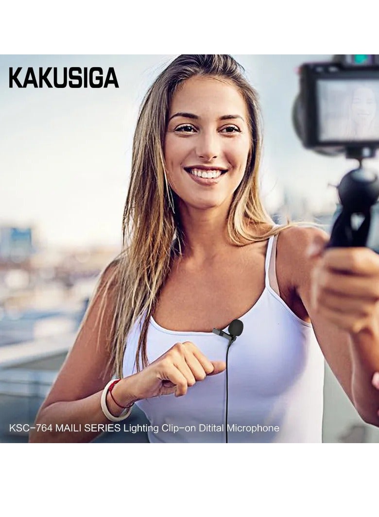 كاكوسيجا ميكروفون KAKUSIGA مزود بموصل Lightning ومشبك لسهولة التركيب - Image 4