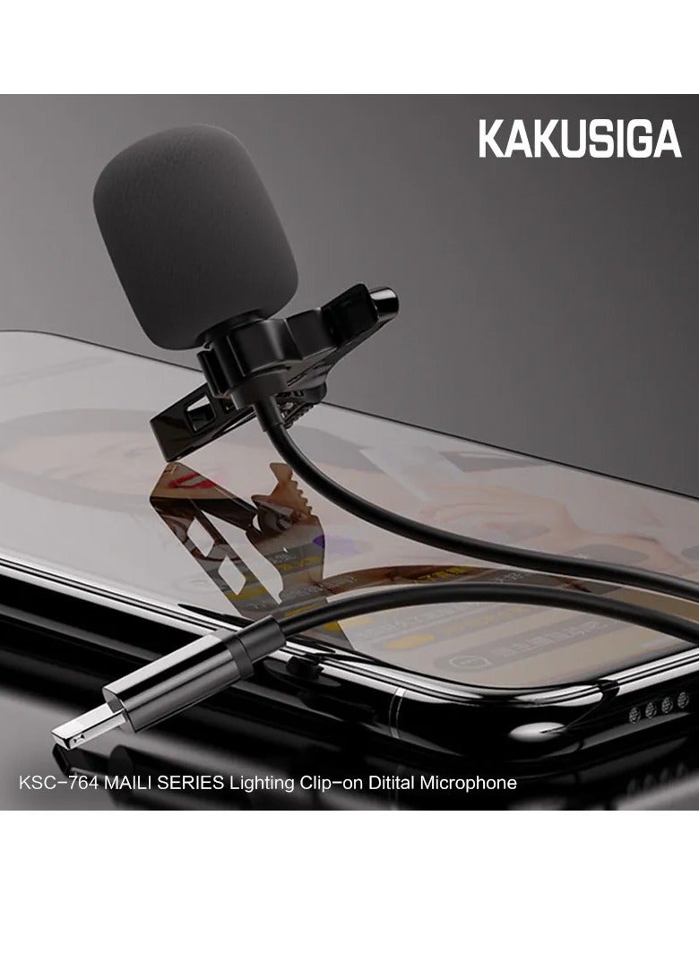 كاكوسيجا ميكروفون KAKUSIGA مزود بموصل Lightning ومشبك لسهولة التركيب - Image 2