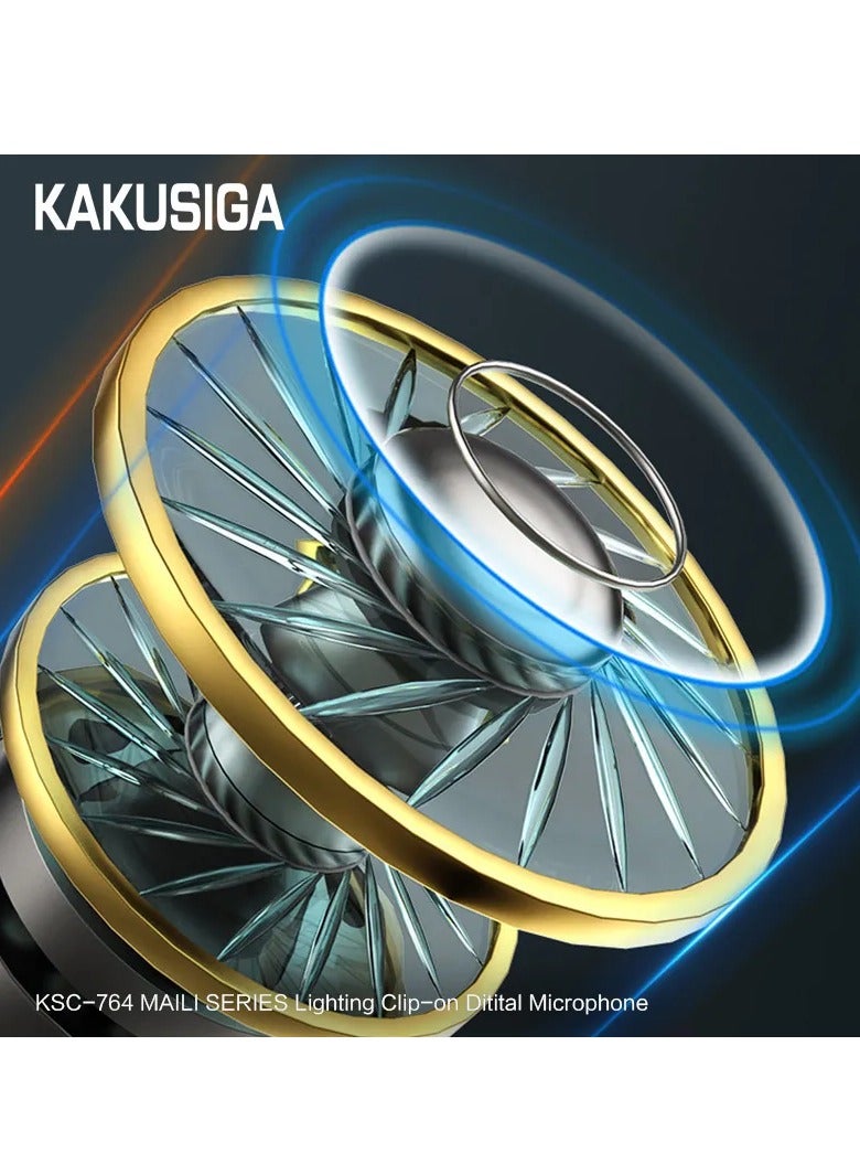 كاكوسيجا ميكروفون KAKUSIGA مزود بموصل Lightning ومشبك لسهولة التركيب - Image 3