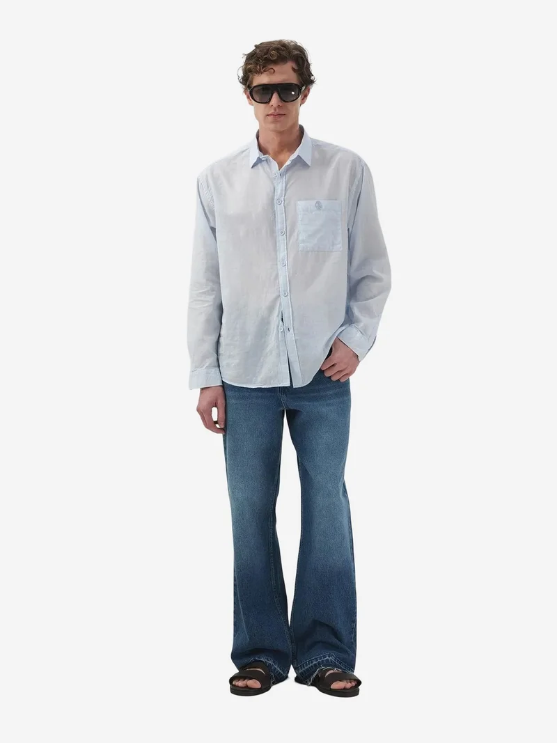 Giesto Baby Blue GIESTO Men's Cotton Poplin Long Sleeve Shirt for Men | Best Price UAE