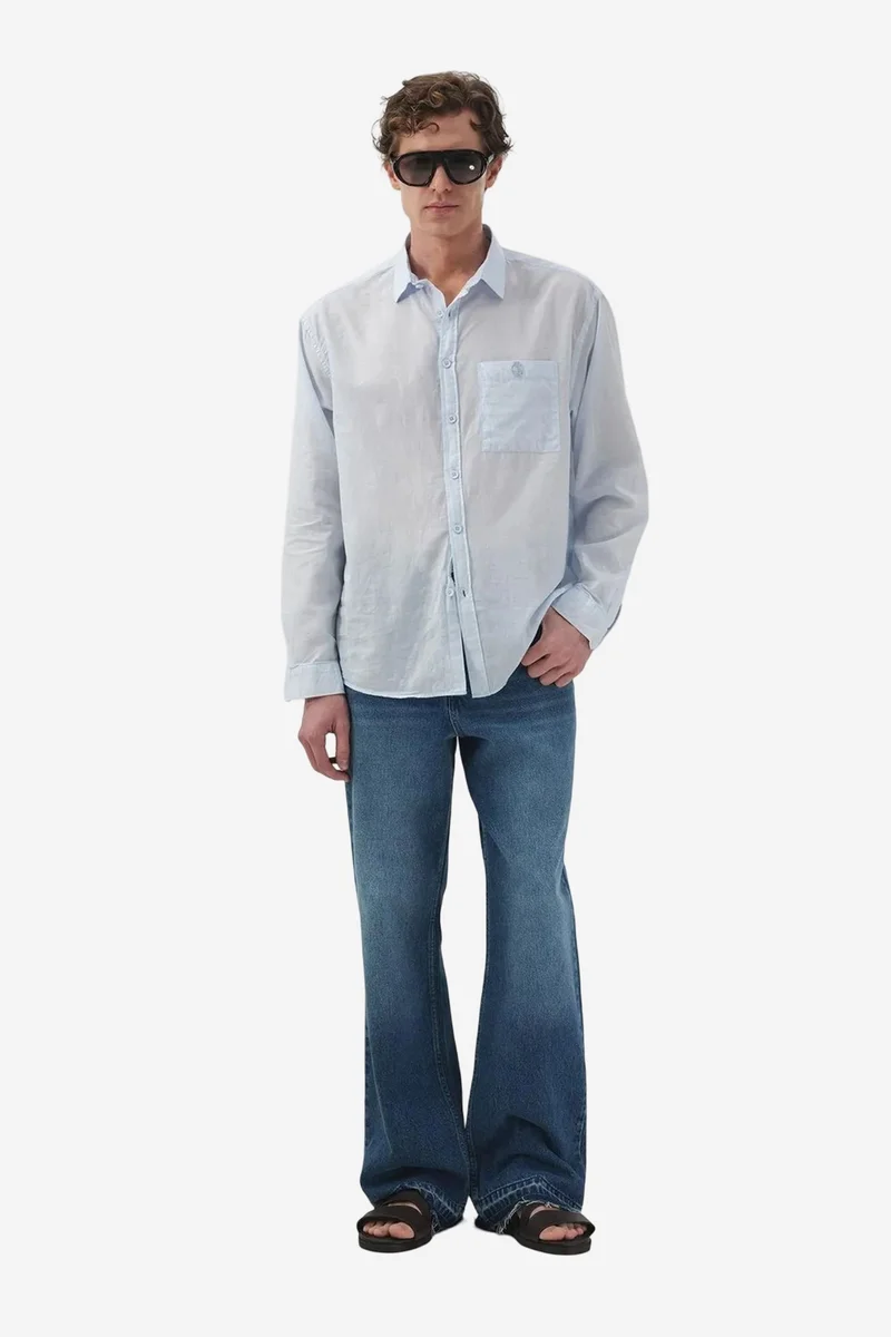 Giesto Baby Blue GIESTO Men's Cotton Poplin Long Sleeve Shirt for Men | Best Price UAE