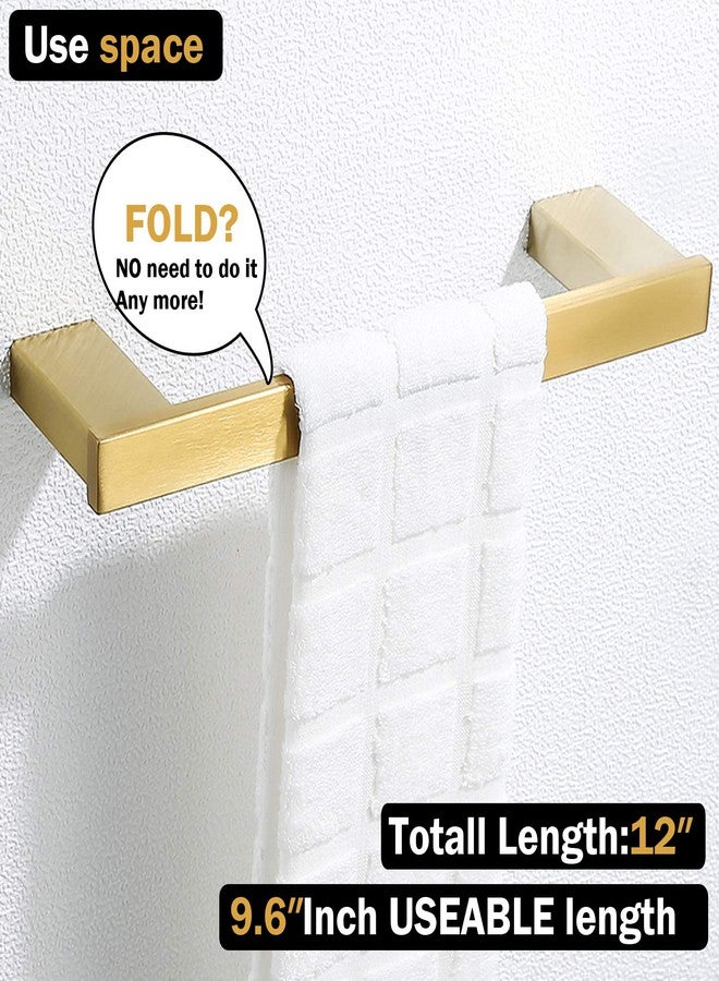 RANDOM 12” Gold Towel Bar Brushed Gold Hand Towel Holders for Bathroom 12 Inch Towel Bar SUS304 Stainless Steel Towel Rack Wall Mounted Towel Rod - Image 3