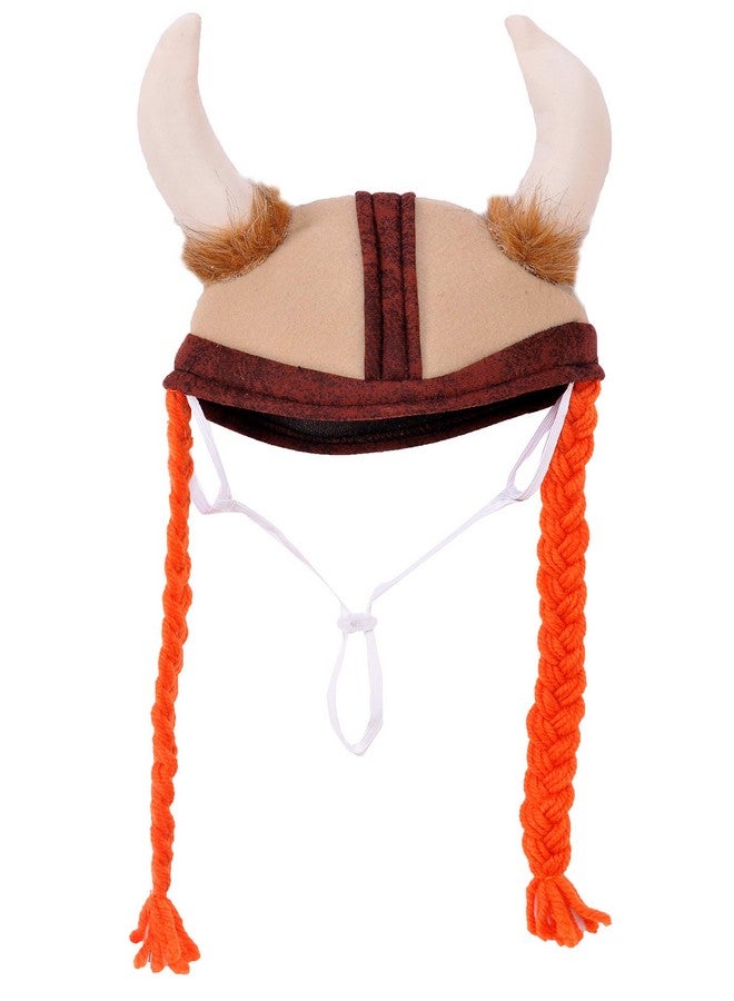 روبيز قبعة فايكنج بضفائر من روبيز للحيوانات الأليفة للحفلات ذات الطابع الخاص وعيد الهالوين، مقاس صغير/متوسط - Image 2