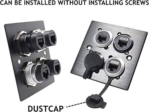 PENGLIN 5PCS RJ45 Panel Mount Connector,Double Head CAT6/5e /5 Ethernet LAN Cable Connector Adapter Female to Female with Waterproof/Dust Cap - Image 5