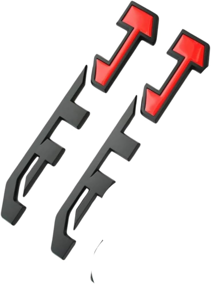 AT4 Badge Emblems 3-Piece Set in Glossy Black & Red for GMC Yukon, Sierra, and Canyon (2021-2023) - Image 4
