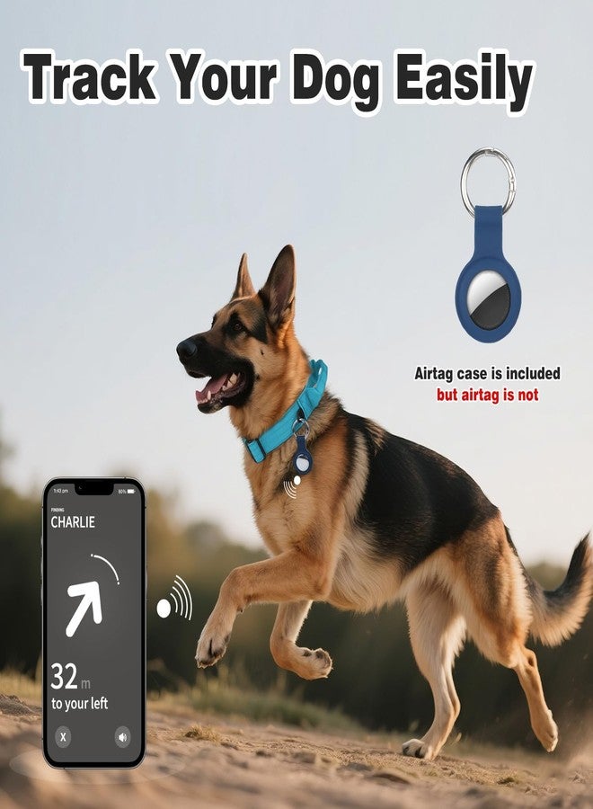 Joytale Heavy Duty Dog Collar with Handle, Adjustable Tactical Military Nylon Collar with Quick Release Metal Buckle for Large Dogs Walking Training, Soft Lining, Dual Rings, AirTag Case, L, Sky Blue - Image 4