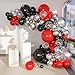 MEBAY Black Red Metallic and Confetti Silver Balloons Garland Arch Kit 147 Pcs Latex Balloon Different Sizes for Birthday Party Graduation Fathers Day Anniversary Bachelorette Party Decoration - Image 2