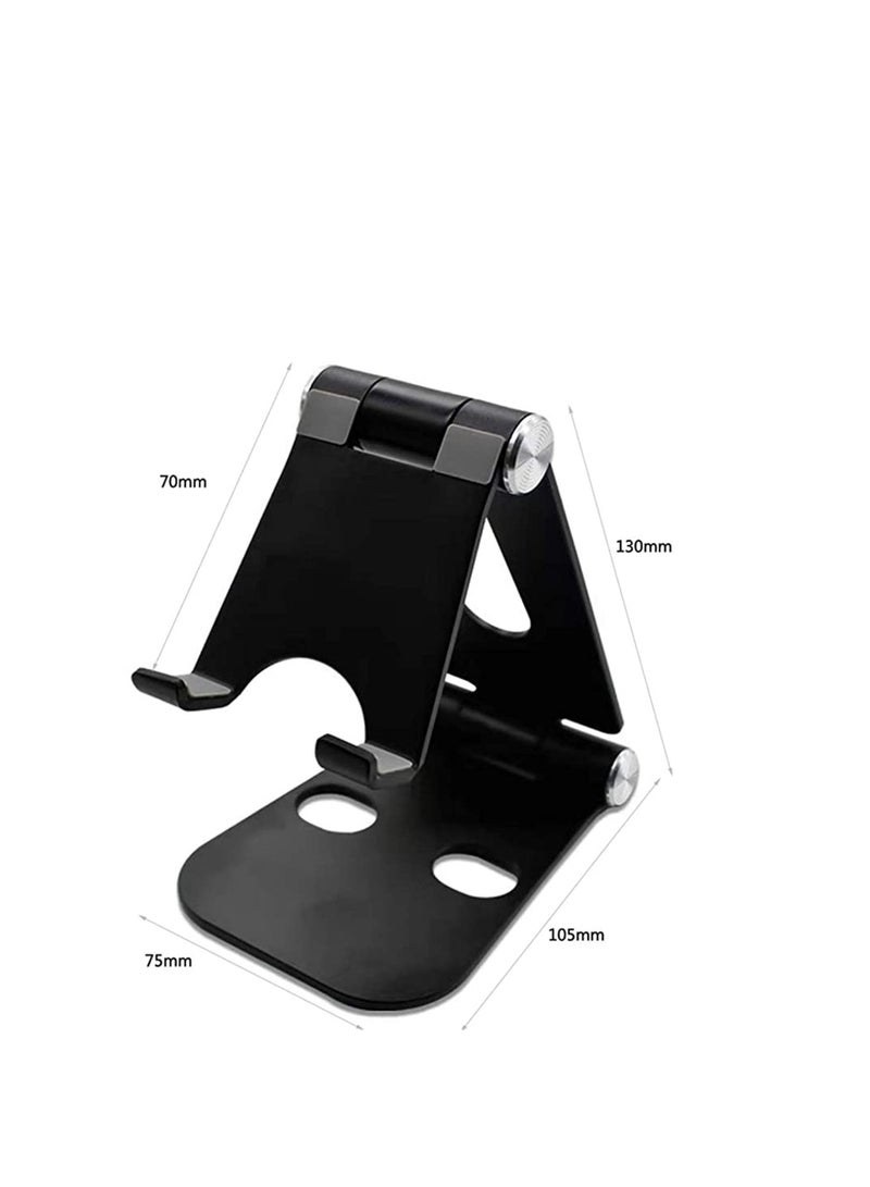 Y&D Phone Stand for Desk, Aluminum Stable and Height Adjustable Cradle Holder with Anti-Slid Pads, Larger Foldable Desk Stand, Thick Case Friendly - Image 2