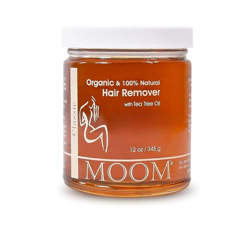 MOOM Organic Sugar Wax with Tea Tree Oil, 12 oz Jar, Hair Removal for Bikini, Brazilian, Face & Legs - Soft Wax for Sensitive Skin, Wax Beads Alternative For Women & Men (Strips & Sticks NOT Included) - Image 1