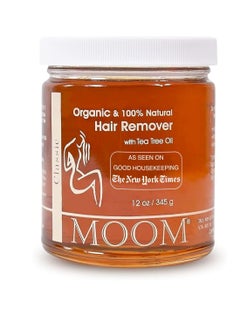MOOM MOOM Organic Sugar Wax with Tea Tree Oil, 12 oz Jar - Hair Removal for Bikini, Brazilian, Face & Legs - Soft Wax for Sensitive Skin, Wax Beads Alternative For Women & Men (Waxing Strips NOT Included)  - Image 1