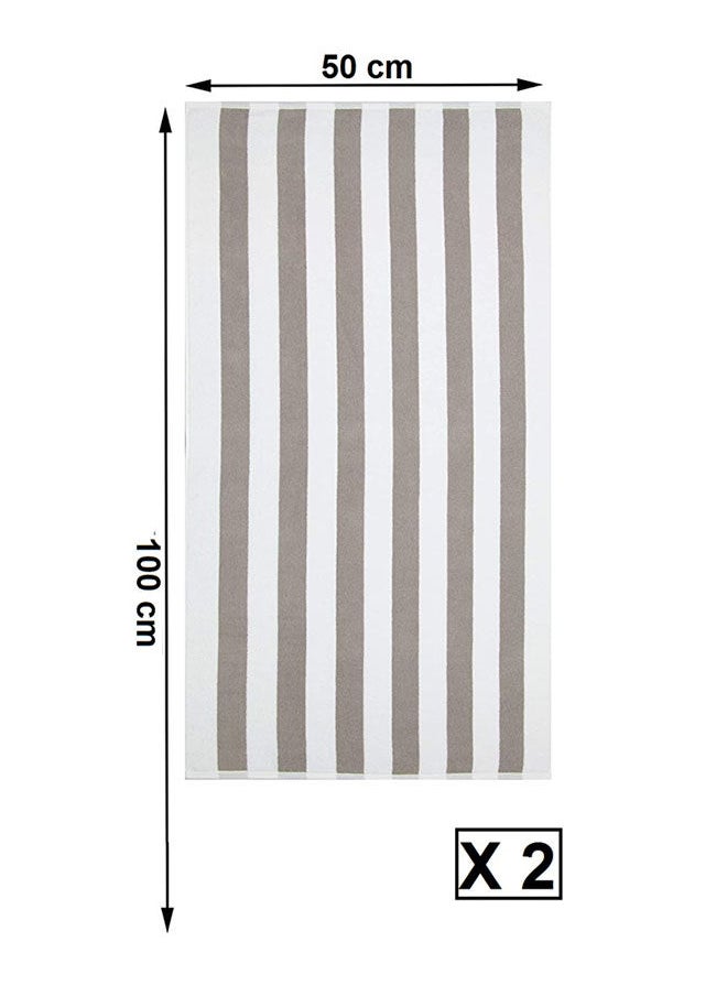 SIGNOOLA - Signoola 2 Kids Bath towels 50 x 100 cm Brown Stripes, 100% cotton. - Image 1