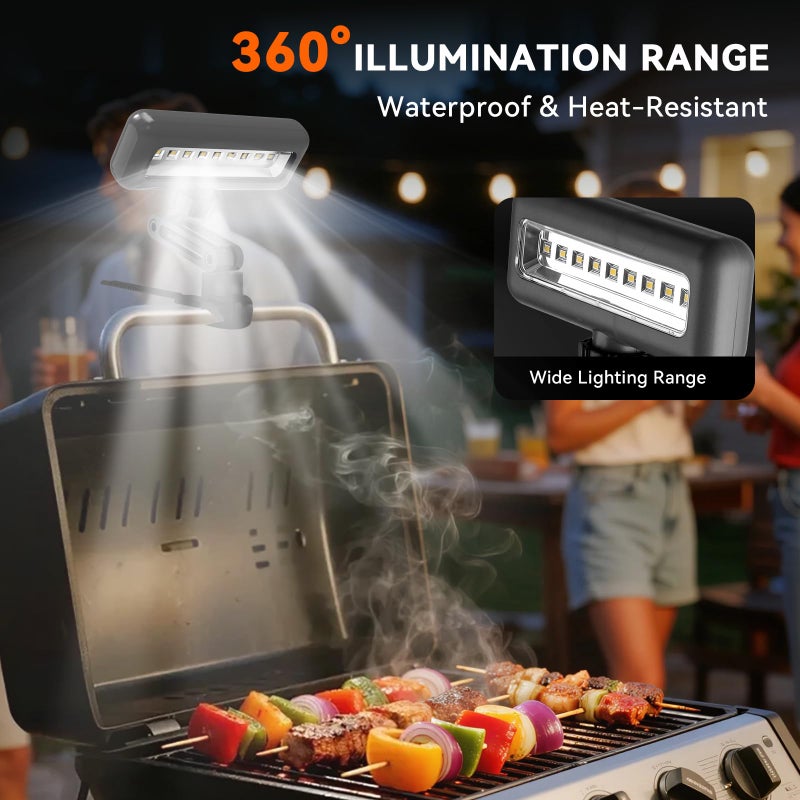 AuntyFey 360Â°Adjustable Grill Lights for Outdoor Grill Designed for Blackstone Weber Griddle, BBQ Grill Light at Night with 360Â° Adjustable, LED Grill Lights for Outdoor, Gifts for Dad Men - Image 2
