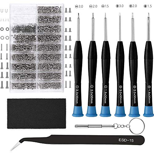 Eyeglasses Repair Kit HKIDEE Sunglasses Repair Kit with 1000PCS Eyeglass Screws and 6 Pcs Screwdrivers Tweezer for Glasses Sunglass Watch Clock Spectacle Repair