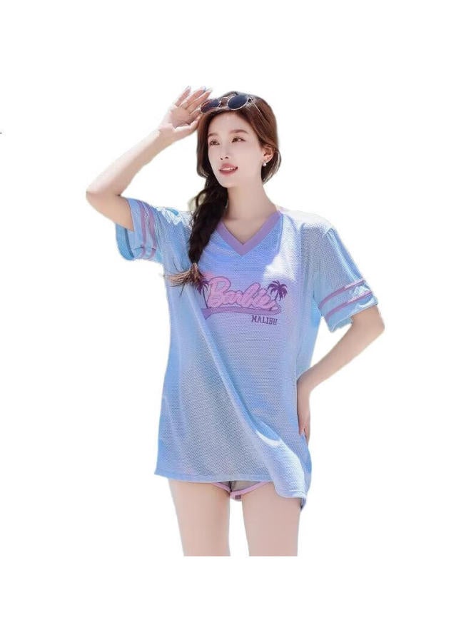 Barbie Women'S Conservative Split Swimsuit Three-Piece Set For Hot Springs Beach Vacation Swimming Plus Size High-End Covering Meat Slimming Swimwear - Image 1