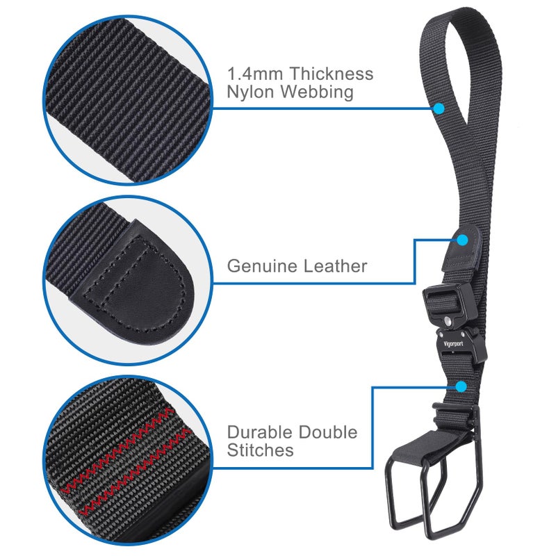 Vigorport Luggage Hook Strap, J Hook for Add a Bag Luggage, Multi Adjustment Bag Strap Hook with Hands Free(Medium Size/Metal Buckle) - Image 2
