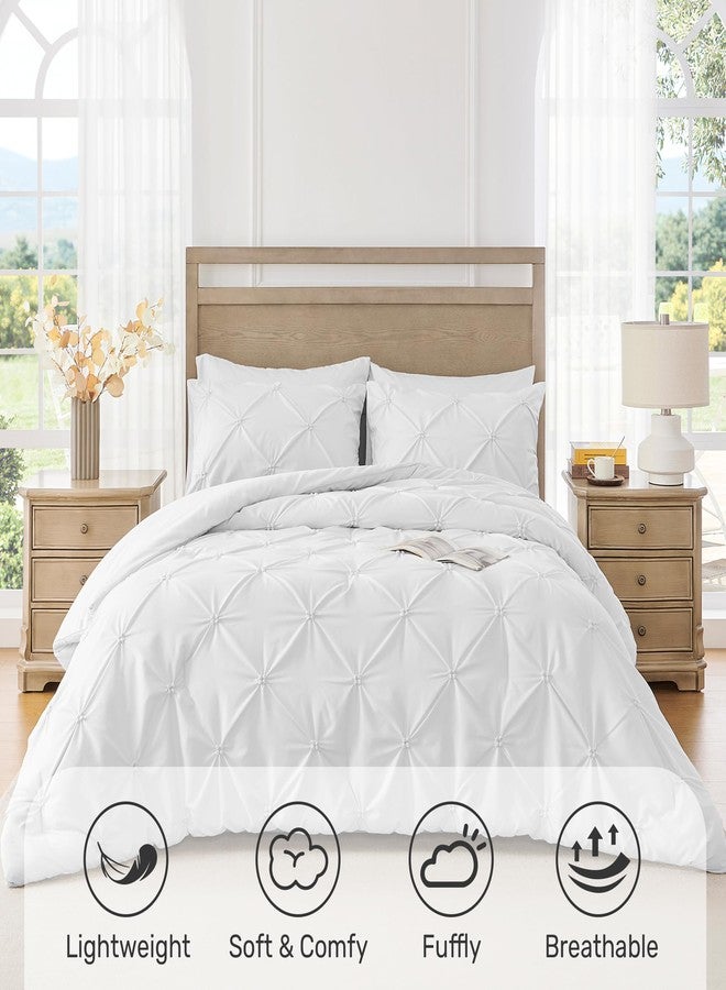 UNIKOME طقم لحاف كينغ سايز من يونيكوم أبيض - طقم سرير بديل للداون خفيف الوزن وناعم بتصميم مطوي للشتاء وجميع الفصول، 3 قطع مع لحاف و2 غطاء وسادة - Image 2
