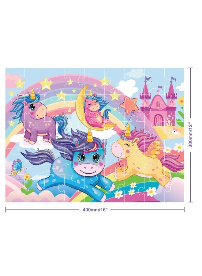 Hinkler Junior Jigsaw Carry & Play Puzzle Rainbow Unicorns | 45 Pcs | Fun & Travel Game For Kids | Challenging Brain Booster | Age 4-6 - Image 4