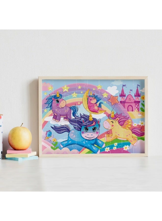 Hinkler Junior Jigsaw Carry & Play Puzzle Rainbow Unicorns | 45 Pcs | Fun & Travel Game For Kids | Challenging Brain Booster | Age 4-6 - Image 2