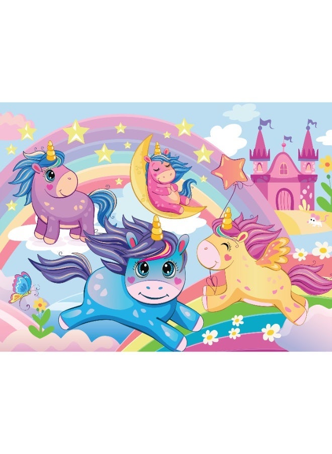 Hinkler Junior Jigsaw Carry & Play Puzzle Rainbow Unicorns | 45 Pcs | Fun & Travel Game For Kids | Challenging Brain Booster | Age 4-6 - Image 3
