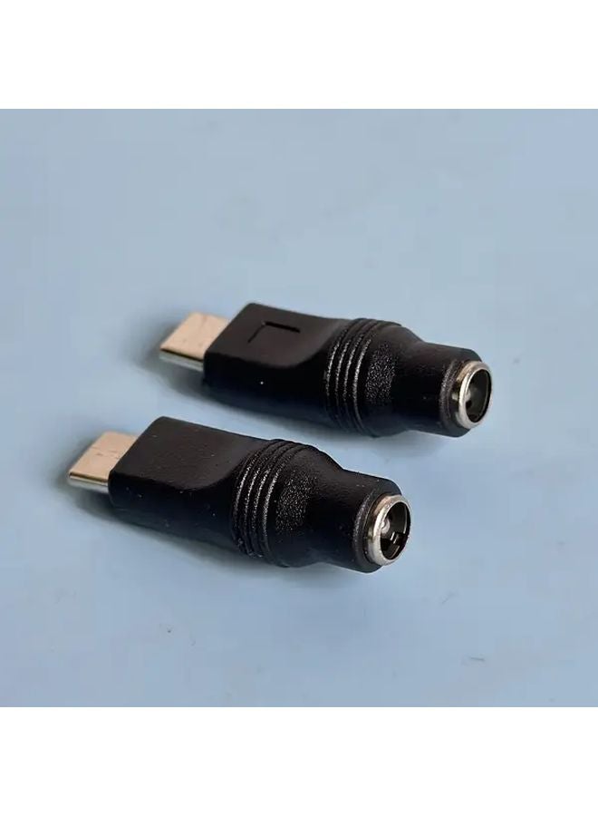 1Pc DC 2 1x5 5mm Female to USB Type C Male Adapter Black - Image 2