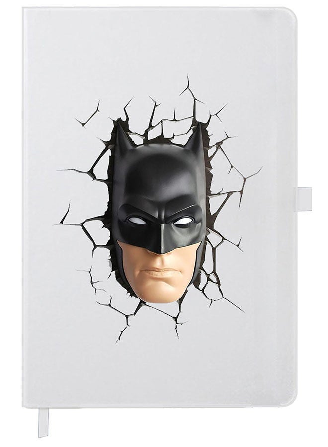 Theodor Designer A5 Thick White Hardcover Notebook Batman Face - Image 1