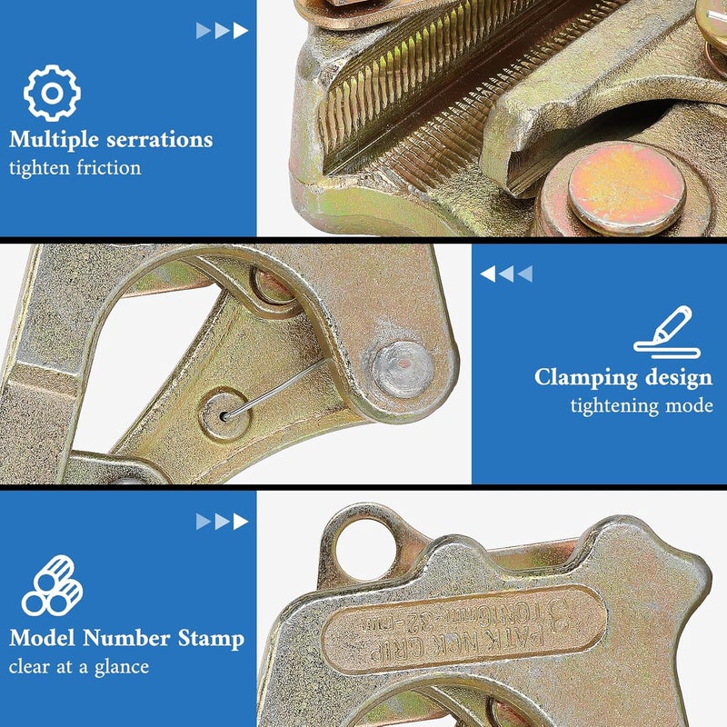 LONGADS 2T Cable Puller Clamp, 0.5/1/2/3T Cable Pulling Tool, load 2 Ton Capacity/4409 Lb, Clamp Puller - Image 3