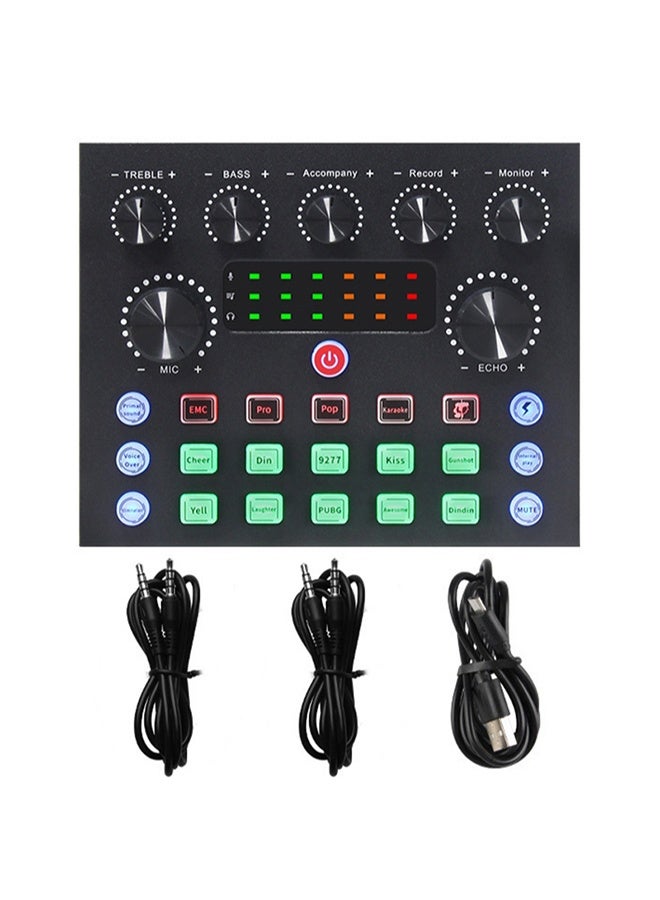V8S Podcast Recording Device with Voice Changer, Podcast Mixer, Sound Card, DJ Audio Mixer Interface for PC Game Live Streaming or Podcast/Live Sound Card with DJ Audio Mixer - Image 1