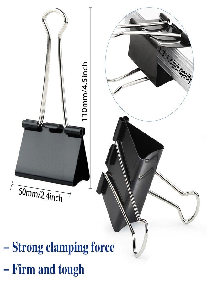 KAKAMINA 50 Pack Extra Large Binder Clips 2.4 Inch, Upgrade Large Binder Clips Big Paper Clips Clamps for Office and Home Supplies, Black - Image 2