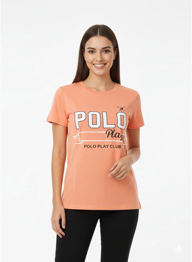 Polo Play Ladies Graphic T-shirt -ORANGE